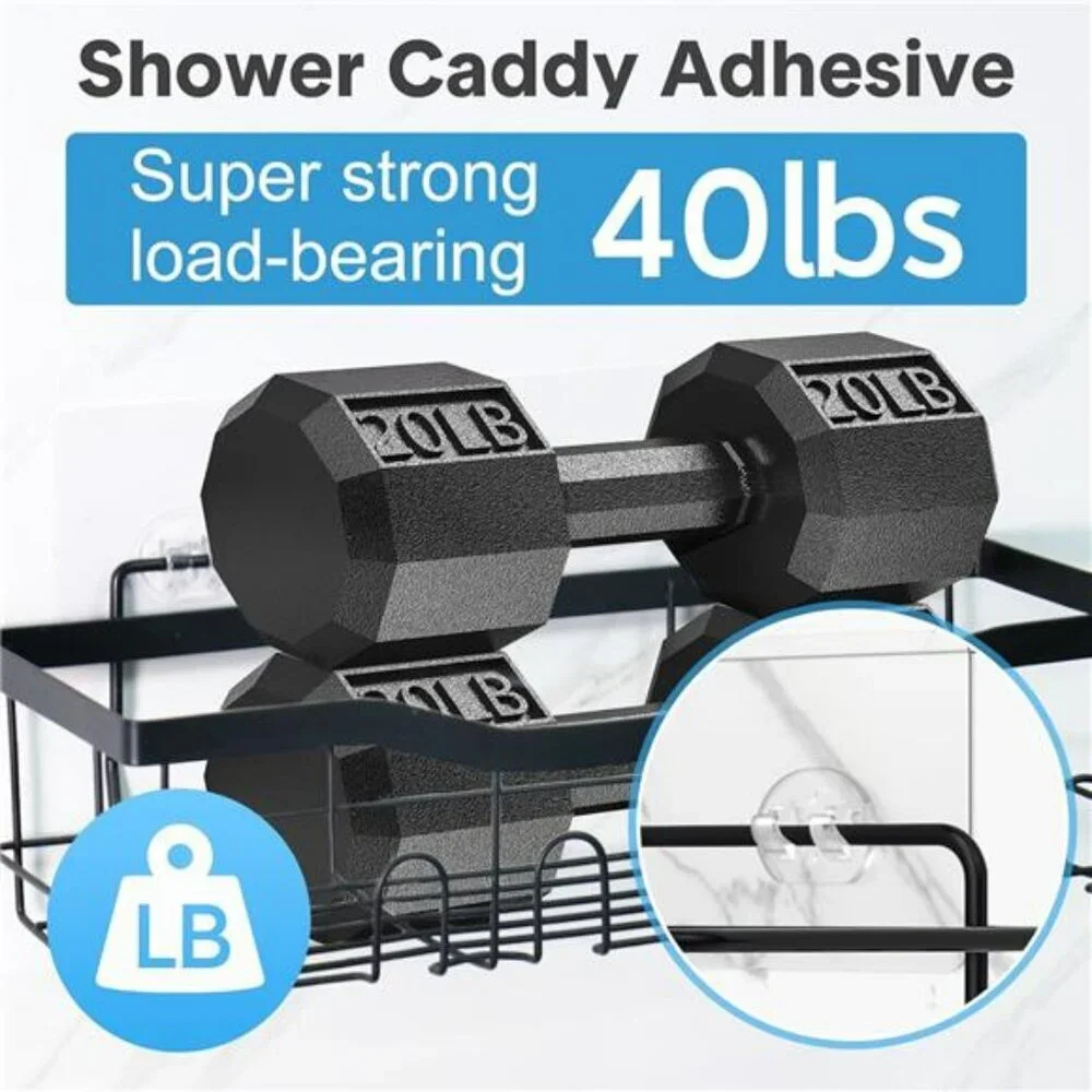 Shower caddy adhesive replacement strips waterproof wall hooks no drilling 14 pa